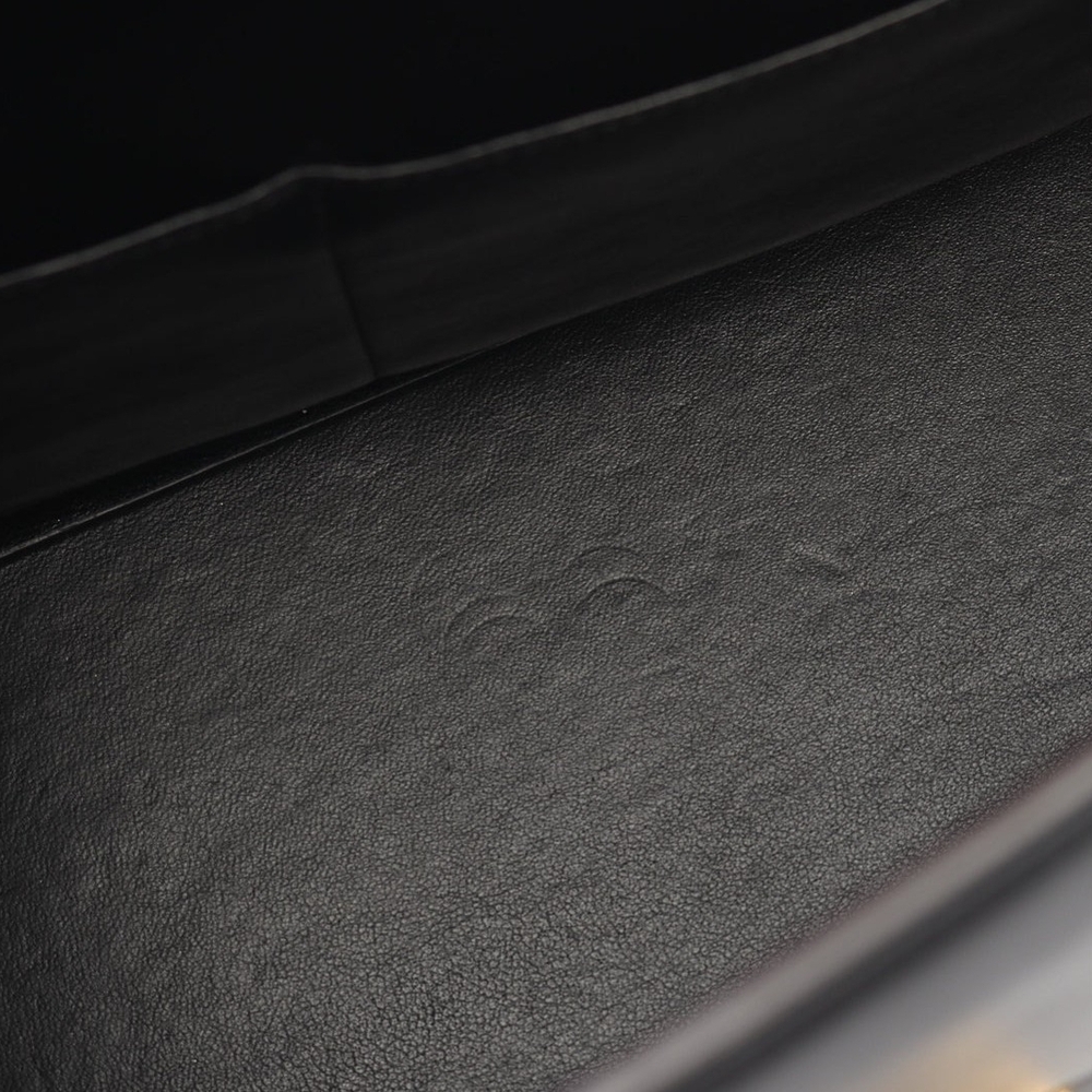 Celine Trapeze Bag | Black Croc-Embossed & Dark Navy Suede - Picture 5 of 11